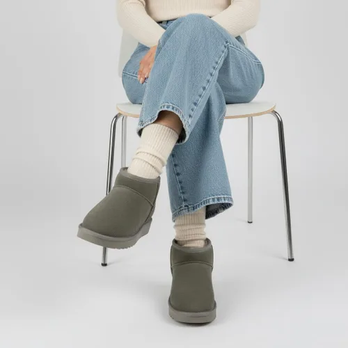 Miniatura 111 de CUSHIONAIRE, Hip 2 - Botas de nieve de gamuza auténtica para mujer, sin cordones, con cómodo forro de piel de oveja sintética + espuma viscoelástica