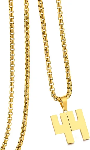 Miniatura 26 de Collar de Número Dorado para Hombre, Cadena de Acero Inoxidable con Colgante de Número para Atletas, Joyería Deportiva Personalizada para Niños