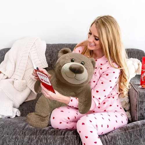 Miniatura 6 de Oso de peluche con peso de 3.5 libras, almohada de animales de felpa con peso de 24 pulgadas, bonitos juguetes de peluche kawaii, regalos