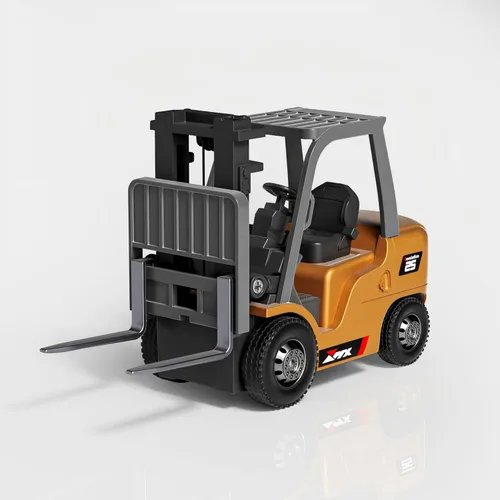 BRRRRT Carretilla elevadora RC 1/64 de juguete de 7 canales y 2 modos Mini carretilla elevadora de control remoto con batería recargable, horquilla