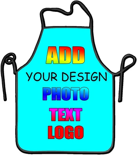 Miniatura 13 de NALAHOME Delantales personalizados para hombres y mujeres delantales personalizados con logotipo de texto fotográfico Negro