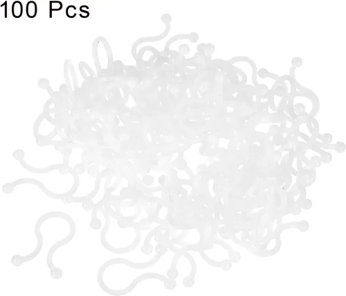 Miniatura 3 de uxcell Plástico en forma de U Twist Lock Wire Ties 32.8 ft m diámetro 100 PC blanco