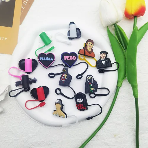 Miniatura 5 de Singer - 13 fundas de silicona con diseño de estrella para vasos – Pajitas reutilizables con bonitas puntas Peso cubierta de paja/13pcs