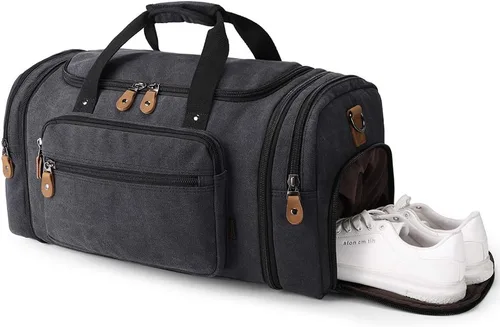 Miniatura 2 de Gonex Bolsa de lona para viaje de 50 L Compartimento gris oscuro para zapatos
