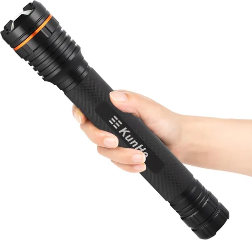 Miniatura 11 de KunHe Linternas LED de Celda 3D de Servicio Pesado, Aluminio Grande con Zoom de Alto Lumen 1000 LM Alimentadas por Batería, Luz Flash de Policía