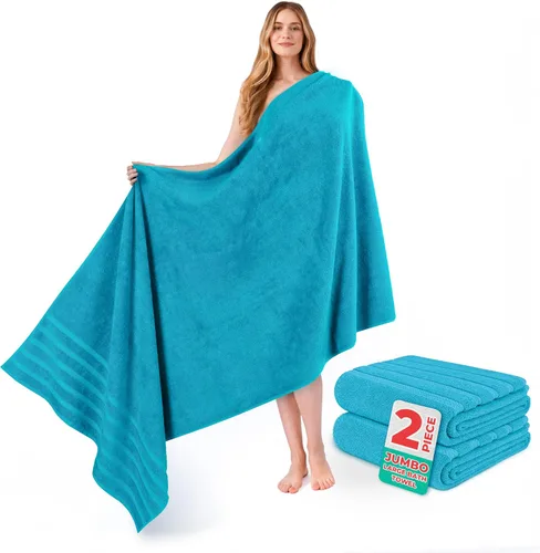 Miniatura 122 de American Soft Linen Toallas de baño jumbo grandes de 35 x 70 pulgadas, 600 GSM, 100% algodón, sábanas de baño turcas, toallas de baño de lujo