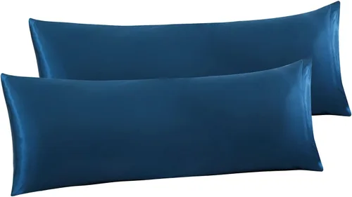 Miniatura 40 de Ersmak Juego de 2 fundas de almohada de satén estándar, ultra suaves y sedosas para cabello y piel, resistentes a las arrugas a la decoloración