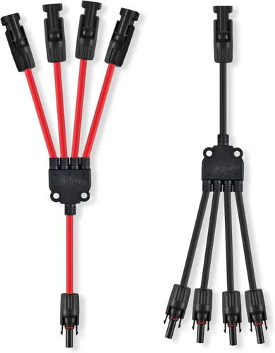 Miniatura 11 de Conectores solares en Y, adaptador paralelo de cable de 10AWG para panel solar (Rojo y Negro)