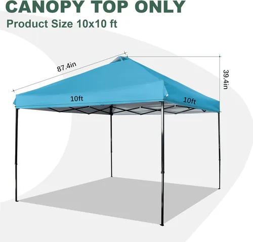Miniatura 2 de SCOCANOPY Parte superior de repuesto con ventilación de aire para marco de toldo de 10x10, SOLO cubierta de toldo, (Turquesa)