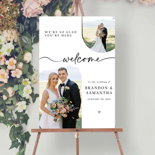 Miniatura 11 de Letrero personalizado de bienvenida de eucalipto a nuestra boda, letreros de bienvenida de boda con soporte, letrero de boda al aire libre, soportes