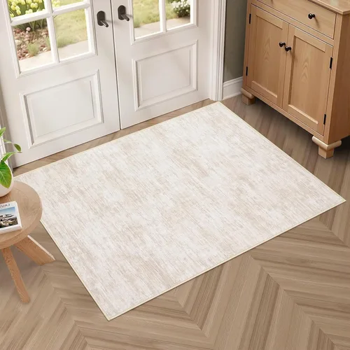 Miniatura 2 de RUGSREAL - Tapete pequeño de 2x3 con base de goma, resistente a las manchas, moderno, color liso, contemporáneo lavable, para la entrada, sala