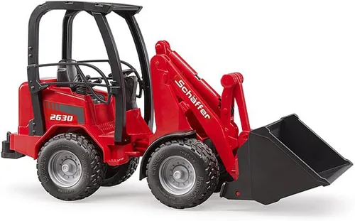 Miniatura 3 de Bruder 02190 Schaeffer Compact Frontloader 2630 Tractor para granja realista y construcción juego de simulación