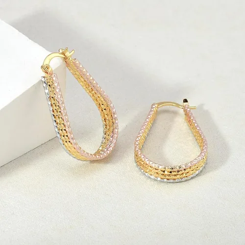 Miniatura 6 de Aretes de aro de oro de moda para mujer, aretes de aro hipoalergénicos, aretes de oro de moda para mujer, aretes de aro de oro perfectos, idea