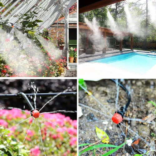 Miniatura 4 de MSDADA Sistema de riego automático de jardín de 50 pies, kit de riego de plantas de distribución en blanco de 1/4 de pulgada, accesorios que