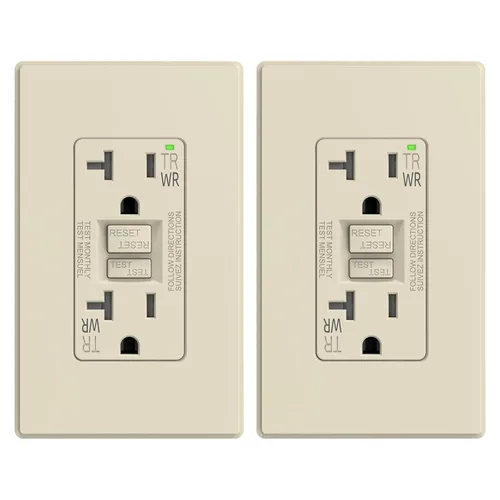 Miniatura 33 de ELEGRP Salida GFCI para Exteriores, Receptáculo GFI Eléctrico de Autoprueba de 15 Amperios con Diseño Más Delgado, Receptáculo GFCI Resistente a