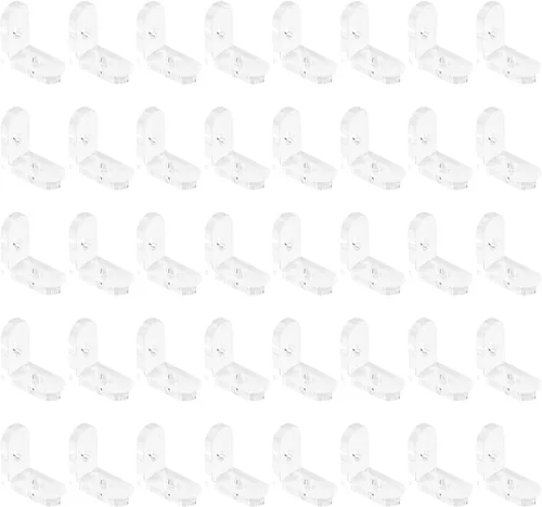 Miniatura 6 de INCREWAY Soportes en L, 20 piezas de soporte de esquina de acrílico transparente de 90 grados, soporte de esquina de ángulo recto para muebles
