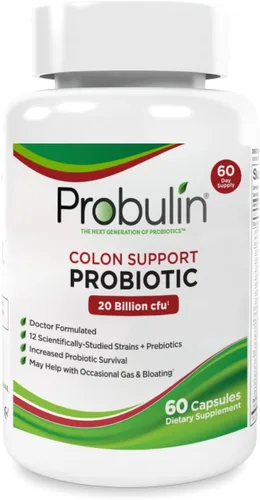 Miniatura 9 de Probulin Suplemento probiótico de apoyo para el colon, cápsulas probióticas para la salud intestinal, digestiva e inmunitaria para hombres