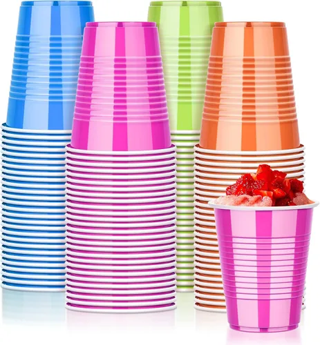 Miniatura 9 de KesaPlan 100 vasos de plástico desechables para fiesta de 18 onzas, color verde y verde claro, para el día de San Patricio Verde & Verde claro