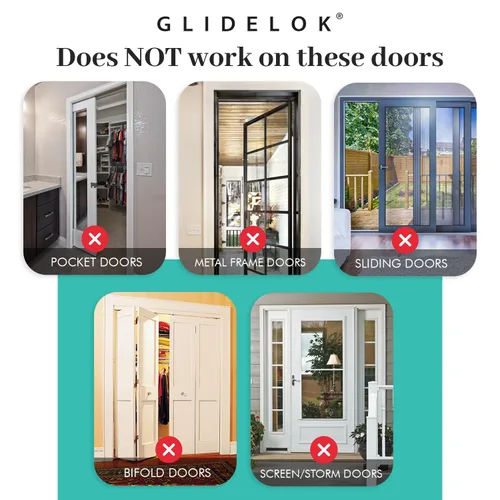 Miniatura 6 de GlideLok 1 paquete de cerradura superior de seguridad para niños Cerradura de acceso desde cualquier lado de la puerta para puertas interiores