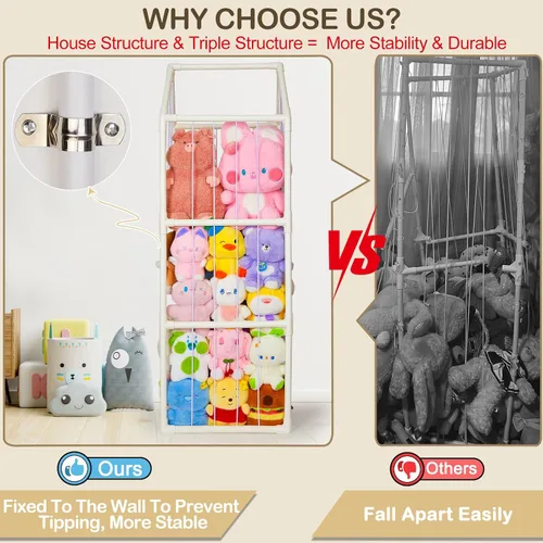 Miniatura 2 de Unicorn Castle Organizador de Almacenamiento de Juguetes Peluches de PVC Soporte para Animales de Peluche Estante para Guardería y Sala