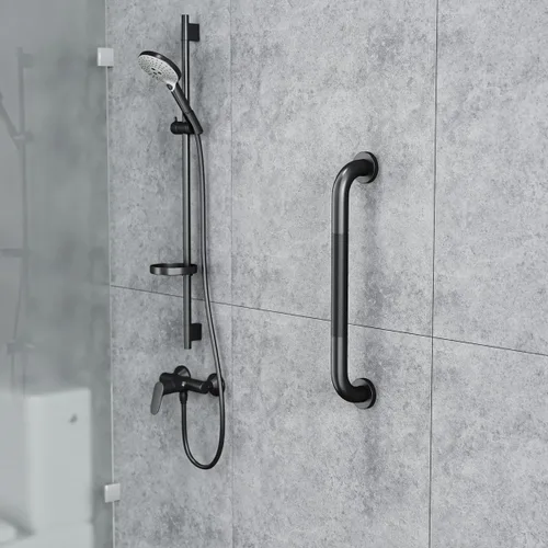 Miniatura 4 de FANHAO Paquete de 2 barras de agarre para ducha, barra de agarre de baño de acero inoxidable de 16 pulgadas con agarre moleteado antideslizante