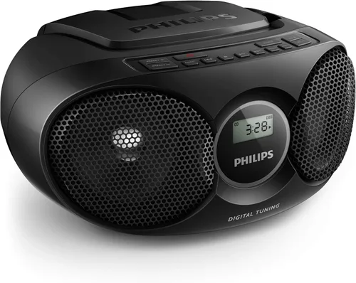 Philips Reproductor de CD portátil Boombox Radio Reproductor de CD Combo para el hogar, altavoces de sonido estéreo y compatible con MP3/CD-R/RW,