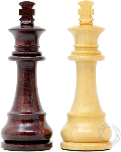 Miniatura 3 de House of Chess - Piezas de juego de ajedrez para torneos - Piezas únicas de ajedrez Staunton Ringy Rosewood/Boj - Altura del rey: 3.75" (95 mm) - 2