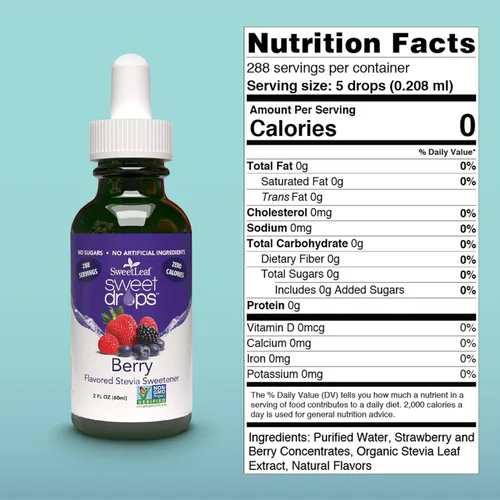 Miniatura 2 de SweetLeaf Sweet Drops - Edulcorante líquido de stevia saborizado, extracto de stevia orgánico, cero calorías, sin gluten, apto para dieta
