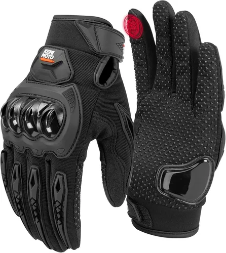 KEMIMOTO - Guantes de motocicleta para hombres/mujeres, guantes de bicicleta de tierra con pantalla táctil y protección contra deslizamientos para