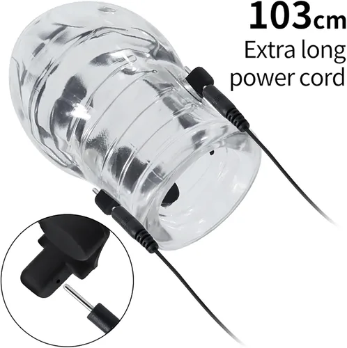 Miniatura 4 de Jaula de castidad de choque eléctrico, entrenador de pene de descarga eléctrica para hombres, jaula para pene recargable con vibración remota