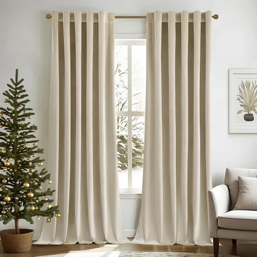 Miniatura 64 de MIULEE Cortinas de terciopelo de 84 pulgadas de largo, juego de 2 paneles para dormitorio, con pestaña trasera plisada, de lujo, aislamiento