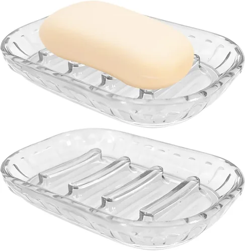 Miniatura 8 de Paquete de 2 jaboneras para jabón de barra, jaboneras de baño, bandeja para jabón, jaboneras para ducha, baño, fregadero de cocina, jabonera