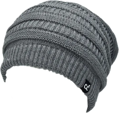 Miniatura 71 de C.C Winter Oversized Beanie Hat with Fuzzy Lining – Thick Knit Thermal Beanie for Cold Weather, Soft Warm Fleece Lined Cap