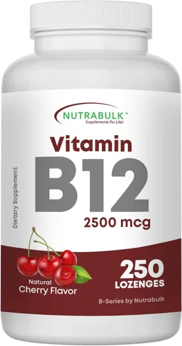 Miniatura 9 de NutraBulk Vitamina B12 Pastillas de disolución rápida de 2500 mcg - Sublingual B-12 con sabor a cereza - Suplemento de vitaminas B12