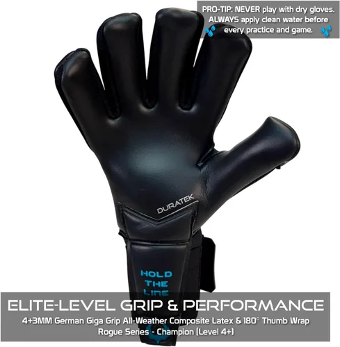 Miniatura 4 de Renegade GK Limited Edition Rogue - Guantes de portero de fútbol con microprotección (tallas 6-11, nivel 4+) Pro-Tek Fingersaves y agarre Giga