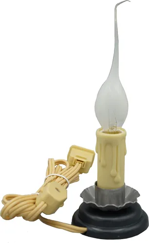 Miniatura 2 de Lámpara a vela Creative Hobbies® Rustic Country de 5 pulgadas, con interruptor de encendido/apagado, borde metálico, plug-in