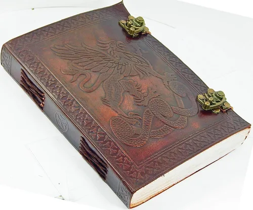 Miniatura 4 de Cuaderno de Diario de Cuero con Dragón con Papel Rayado - Diario de Calabozos y Dragones Cuaderno Libro de las Sombras Dnd para Hombres y Mujeres 6