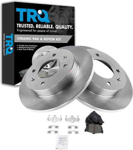 Miniatura 131 de TRQ Kit de rotor de freno trasero y pastillas de cerámica Posi premium compatible con camioneta Chevy GMC