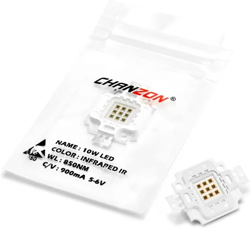 Miniatura 5 de CHANZON Foco LED de alta potencia de 10W con chip infrarrojo (IR 850nm / Entrada 900mA / DC 5V - 6V / 10 vatios) SMD COB Diodo emisor de luz para O)