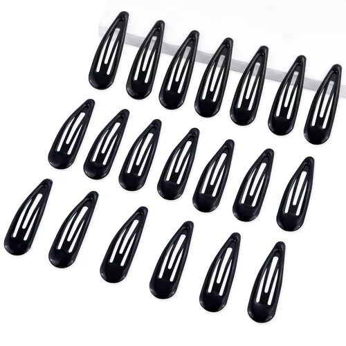 Miniatura 14 de 20 pinzas metálicas para cabello con cierre a presión en forma de gota de agua, pasadores antideslizantes para mujeres, pinzas pequeñas brillantes