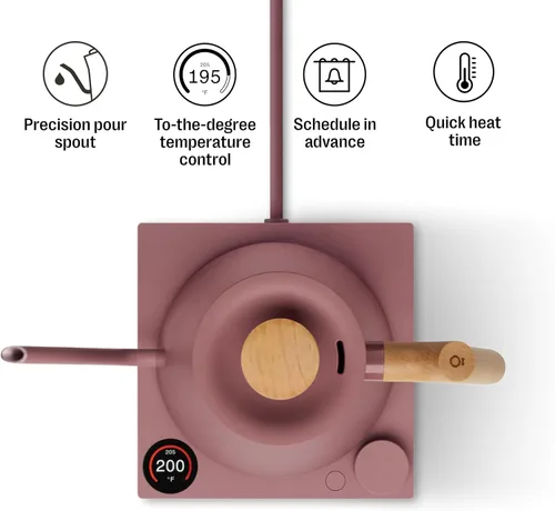 Miniatura 2 de Fellow Stagg EKG Pro - Hervidor eléctrico de cuello de cisne para café y té, de acero inoxidable, calentamiento rápido, Rosa del Desierto con asa