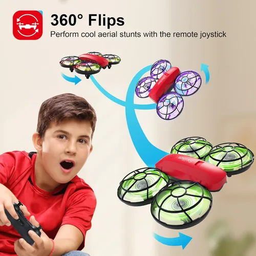 Miniatura 4 de Swifsen dron con cámara para niños y principiantes, juguete de regalo de cumpleaños para niños y niñas, cuadricóptero interior para niños, pequeño