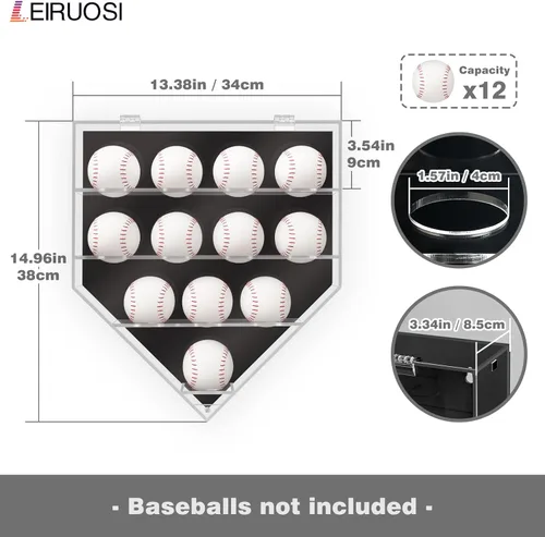 Miniatura 2 de Estuche de exhibición de béisbol, estuche acrílico para pelotas de béisbol, caja iluminada de sombra de béisbol, caja de sombra de béisbol