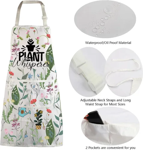 Miniatura 5 de MBMSO Delantal de jardinería - Delantal susurrador de plantas para regalos de jardinero Delantal susurrador de plantas-w