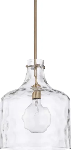 Miniatura 8 de HomePlace Lighting 325712MB Crawford - Lámpara colgante con tarro de vidrio transparente industrial/urbano, 1 luz de 100 vatios, 15 pulgadas de alto