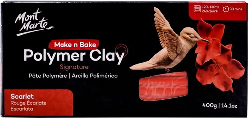 Mont Marte Make n Bake Arcilla Polimérica 14.11 oz - Escarlata