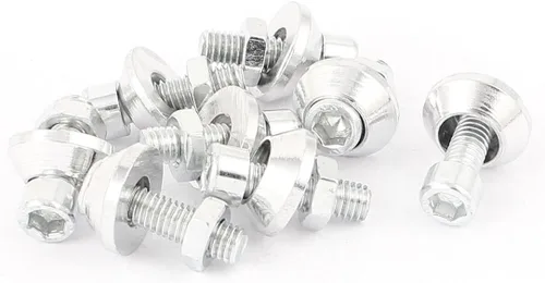 Miniatura 5 de uxcell Tornillos de aluminio para placa de matrícula, 8 unidades, color negro