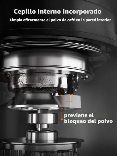 Miniatura 4 de Aromaster Molinillo de Frijoles de Café con 48 Configuraciones de Molienda, Molinillo de Café de Rebaba Cónica para Uso Doméstico, Acero Inoxidable