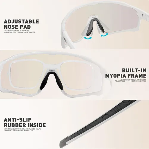 Miniatura 3 de KAPVOE Gafas de ciclismo fotocromáticas para hombres y mujeres, gafas de sol para bicicleta de montaña MTB, deportes, transición, triatlón, carrera