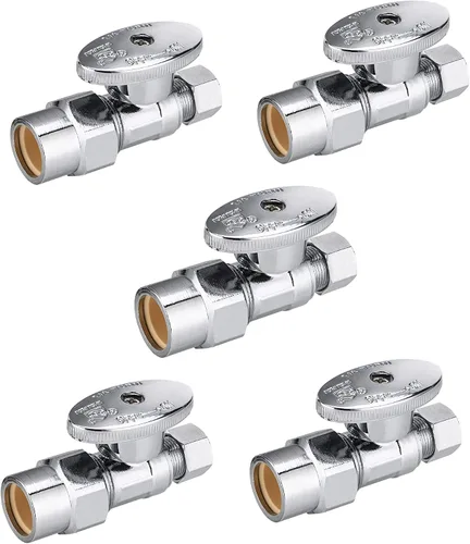 Miniatura 7 de Paquete de 10 válvulas de apagado EFIELD de ángulo de giro de 1/4 de 3/8 pulgadas de diámetro exterior de compresión x conexión de tubería de CPVC